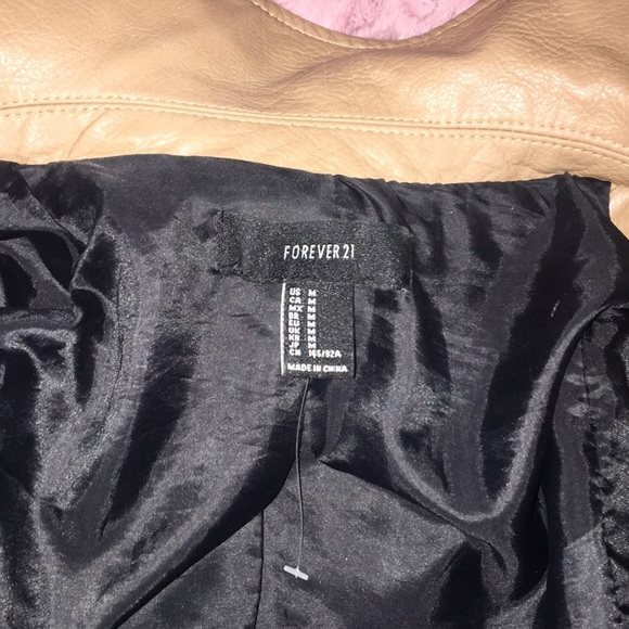 Tan brown faux leather jacket - Picture 2 of 7